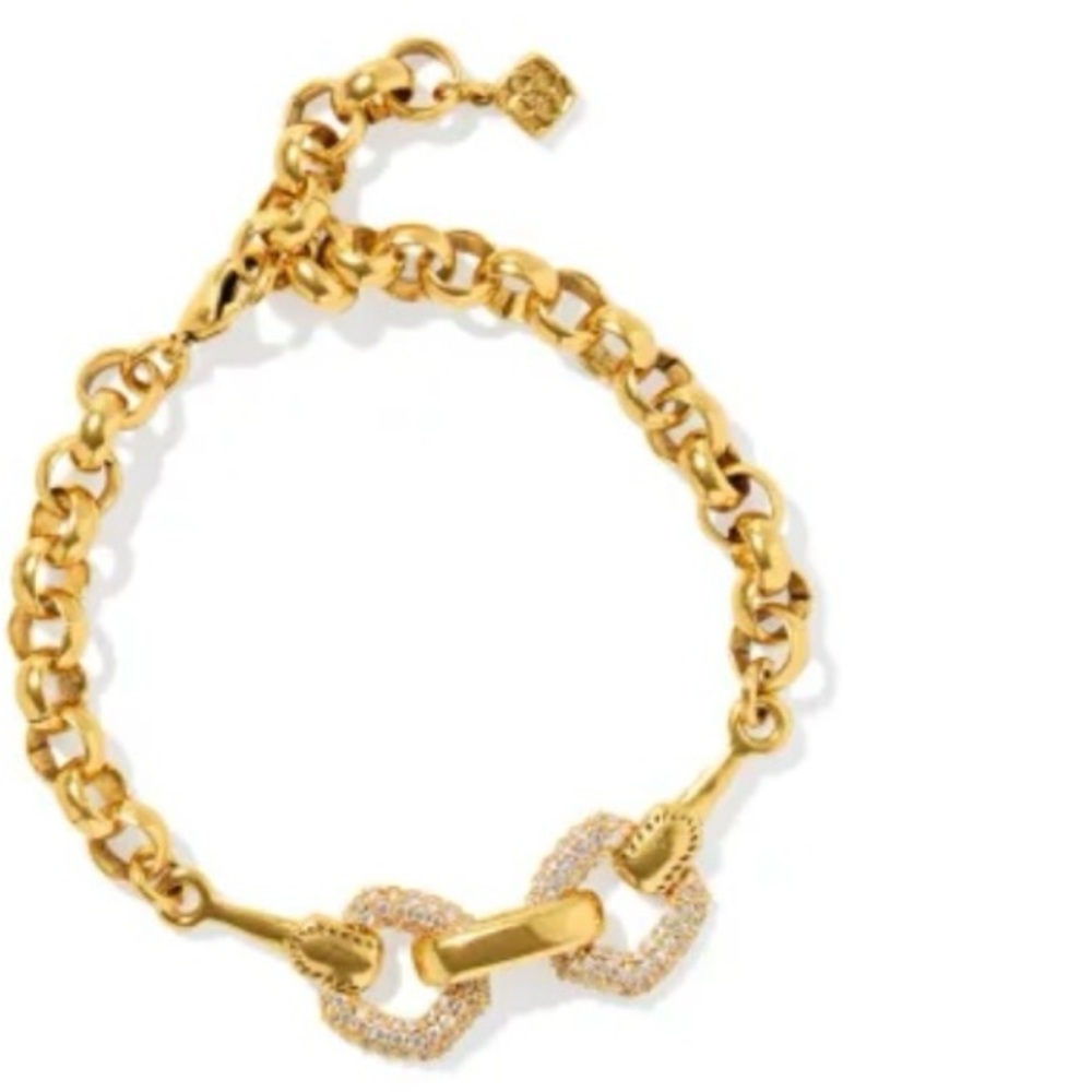 Kendra Scott Yellow Rose Beau vintage gold pave bracelet